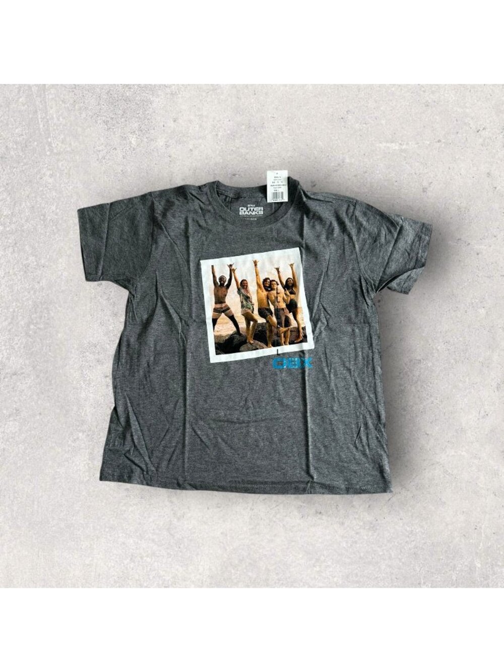 OUTER BANKS Netflix Women's OBX Gray T Shirt Size Large NEW NWT